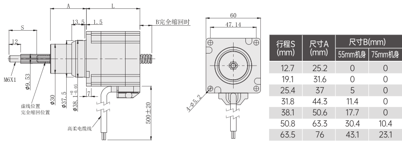 固定轴60丝杆91抖音APP下载外形尺寸图
